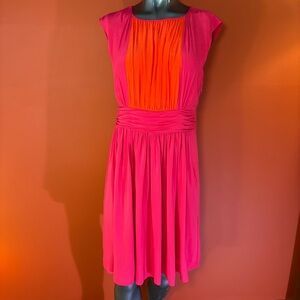 Boden Pink and Orange Midi Dress